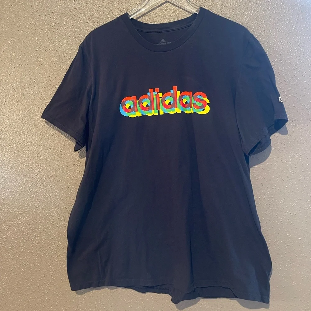 Adidas Amplifiers Tee with Multicolored Logo